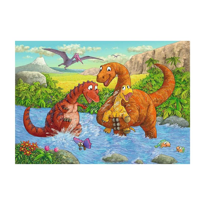 Foto van Ravensburger puzzel spelende dino's