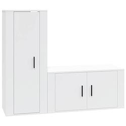 Foto van The living store tv-meubel set - wit - 80 x 34.5 x 40 cm - 40 x 34.5 x 100 cm