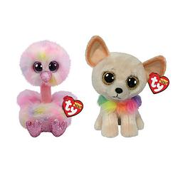 Foto van Ty - knuffel - beanie boo's - avery ostrich & chewey chihuahua