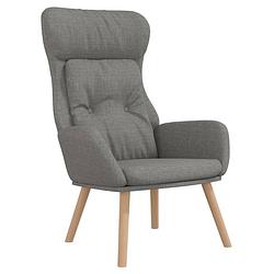 Foto van The living store fauteuil - relaxstoel - lichtgrijs - 70 x 77 x 94 cm - dik gevoerd