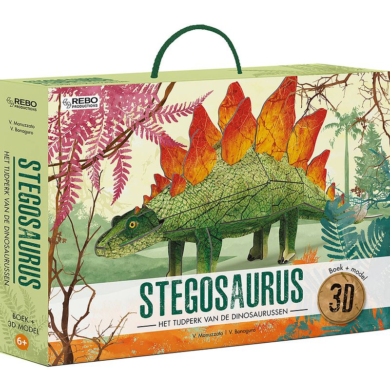 Foto van Rebo productions boek + model stegosaurus junior karton 2-delig