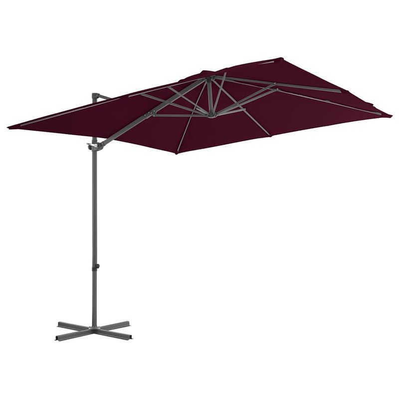 Foto van The living store hangende parasol - elegant - tuinparasol - afmetingen- 250x250x247 cm - kleur- bordeauxrood -