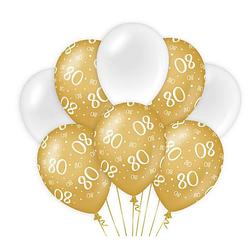Foto van Paper dreams ballonnen 80 jaar dames latex goud/wit