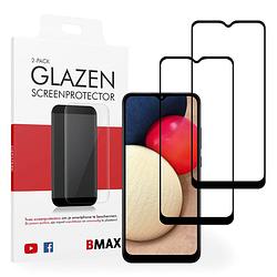 Foto van 2-pack bmax samsung galaxy a02s screenprotector - glass - full cover 2.5d - black