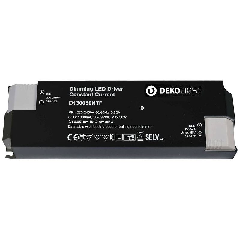 Foto van Deko light basic, dim, cc led-driver constante stroomsterkte 50 w 1.30 a 20 - 39 v/dc