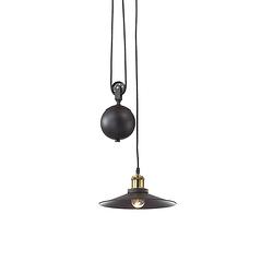 Foto van Landelijke zwarte hanglamp - ideal lux up and down - metaal - e27