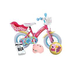 Foto van Volare kinderfiets peppa pig - 12 inch - roze - met fietshelm en accessoires