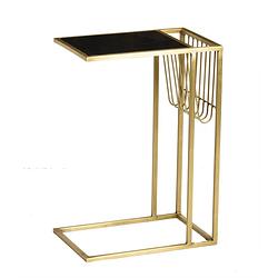 Foto van Livingfurn - bijzettafel djura zwart brass - marmer - 30x45x65