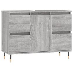 Foto van The living store badkaast - naam - kast - 80x33x60 cm - grijs sonoma eiken