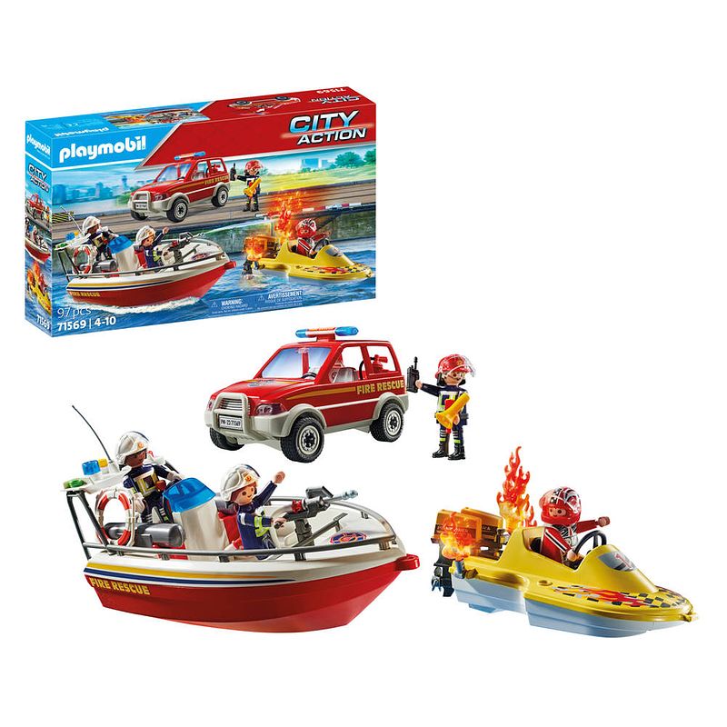 Foto van Playmobil city action brandweermissie op het water 71569