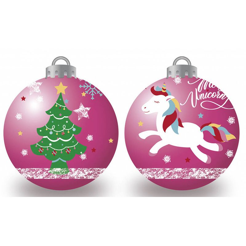 Foto van Arditex kerstballen eenhoorn 6 cm roze 10 stuks