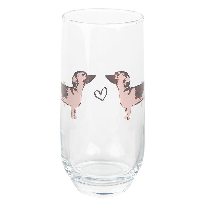 Foto van Clayre & eef waterglas 380 ml honden drinkbeker drinkglas transparant drinkbeker drinkglas