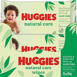 Foto van Huggies - natural care - billendoekjes - 280 babydoekjes - 5 x 56