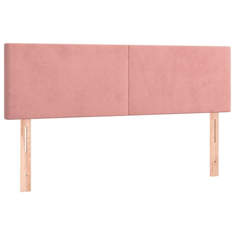 Foto van The living store hoofdeind - fluweel - verstelbaar - comfortabele ondersteuning - roze - 144x5x78/88cm