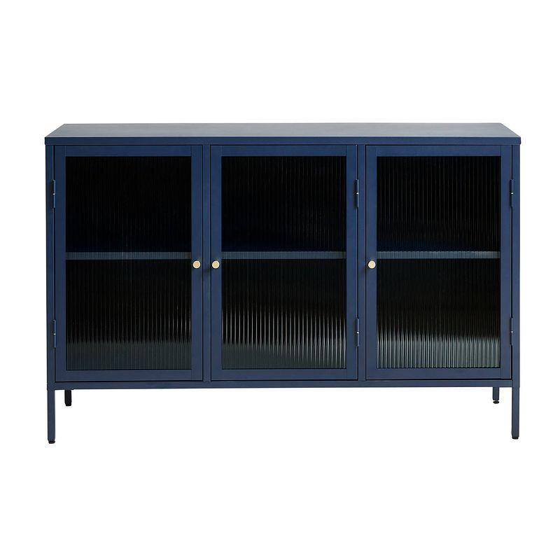 Foto van Bronco dressoir 3 glazen deuren blauw.