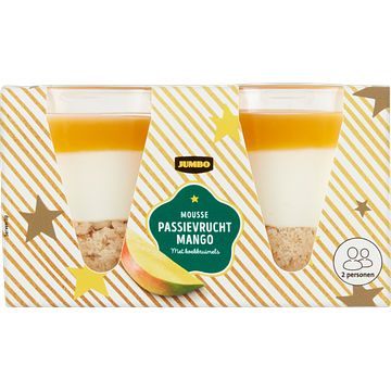 Foto van Jumbo mousse passievrucht mango met koekkruimels 2 stuks