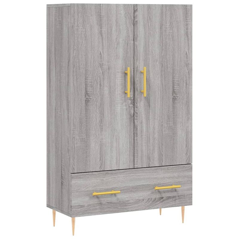 Foto van Vidaxl hoge kast 69,5x31x115 cm bewerkt hout grijs sonoma eikenkleurig