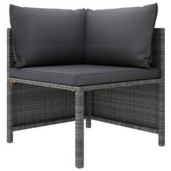 Foto van Infiori 3-delige loungeset met kussens poly rattan grijs