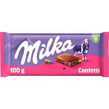 Foto van Milka confetti chocolade reep 100g bij jumbo