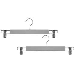 Foto van Set van 6x stuks kledinghangers voor broeken grijs 34 x 12 cm - kledinghangers