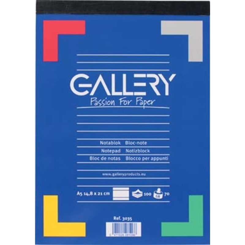 Foto van Gallery schrijfblok, ft a5, gelijnd, blok van 100 vel