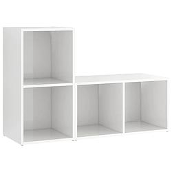 Foto van The living store televisiekast - hoogglans wit - 72 x 35 x 36.5 cm - 2 vakken