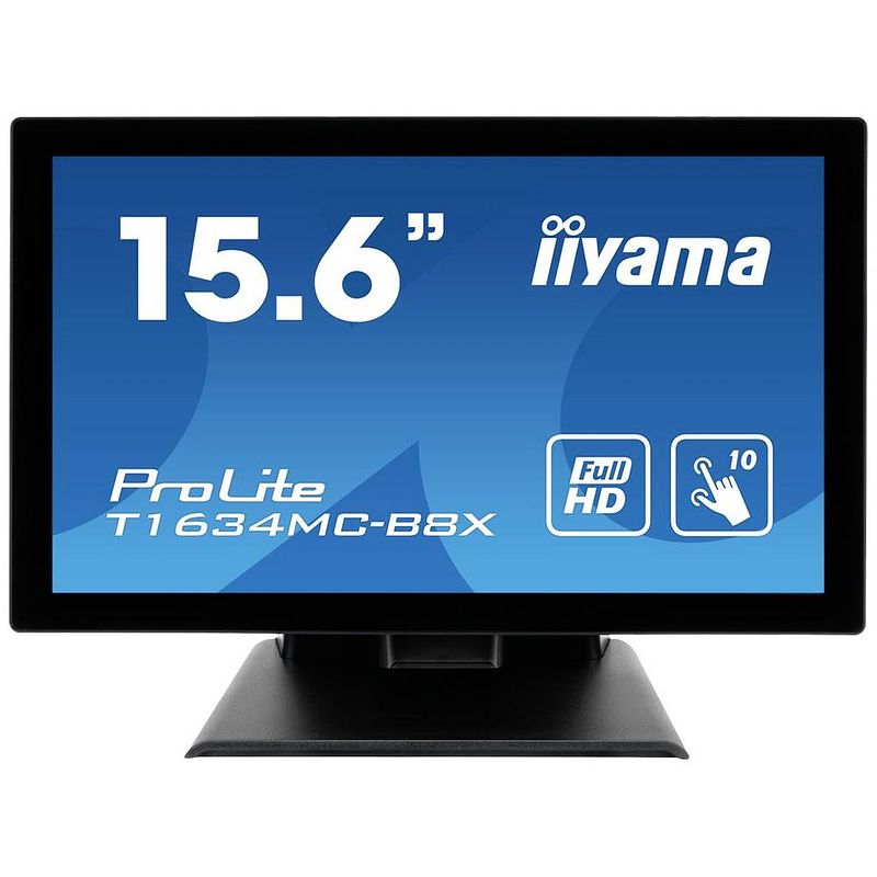 Foto van Iiyama prolite t1634mc-b8x led-monitor 39.6 cm (15.6 inch) energielabel f (a - g) 1920 x 1080 pixel full hd 25 ms displayport, vga, usb, hdmi ips led