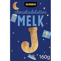 Foto van Jumbo chocoladeletter melk j 160g aanbieding bij jumbo | 2 voor 4.50