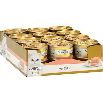 Foto van Gourmet gold mousse met zalm kattenvoer nat 24 x 85g bij jumbo