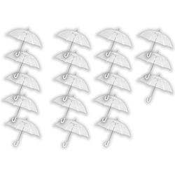 Foto van 18 stuks paraplu transparant plastic paraplu'ss 100 cm - doorzichtige paraplu - trouwparaplu - bruidsparaplu - stijlvol -