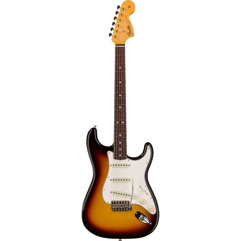 Foto van Fender custom shop time machine 's66 strat deluxe closet classic rw 3-color sunburst met deluxe koffer en coa