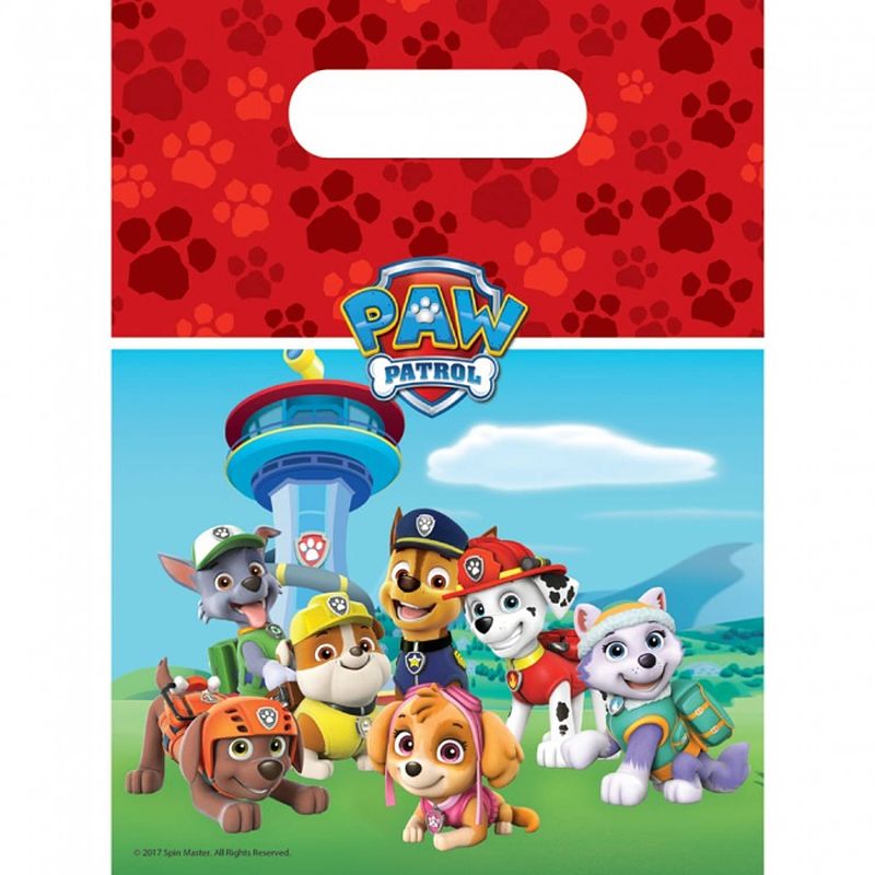 Foto van Nickelodeon uitdeelzakjes paw patrol junior 30 x 20 cm rood 6 stuks