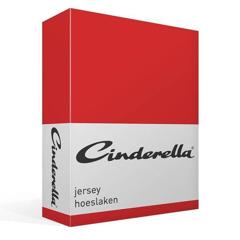 Foto van Cinderella jersey hoeslaken - 100% gebreide jersey katoen - 1-persoons (80/90x210/220 cm of 100x200 cm) - red