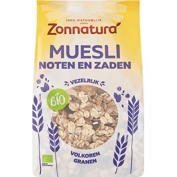 Foto van 2e halve prijs | zonnatura muesli noten en zaden bio 375g aanbieding bij jumbo