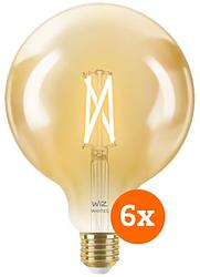 Foto van Wiz smart filament lamp globe xl 6-pack  - warm tot koelwit licht - e27