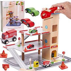 Foto van Lulilo benino houten parkeergarage - speelgoed - city garage - houten speelgoed