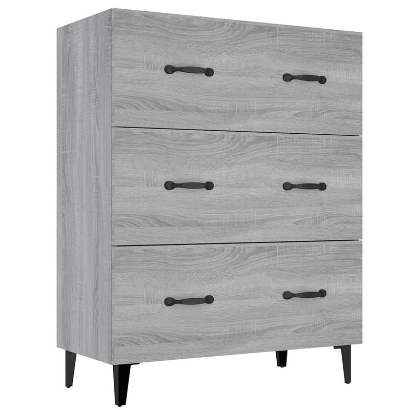 Foto van Vidaxl dressoir 69,5x34x90 cm bewerkt hout grijs sonoma eikenkleurig