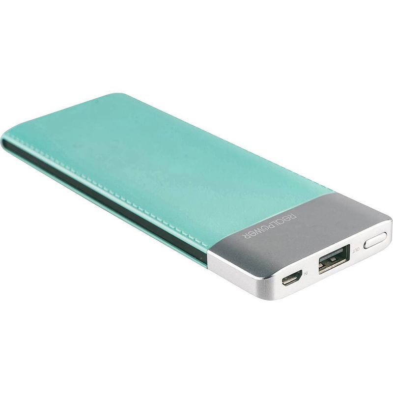 Foto van Realpower pb-5500 powerbank 5500 mah lipo zilver, groen