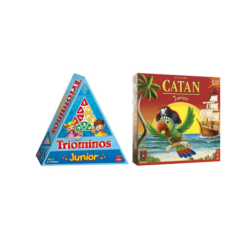 Foto van Spellenbundel - bordspel - 2 stuks - triominos junior & catan junior