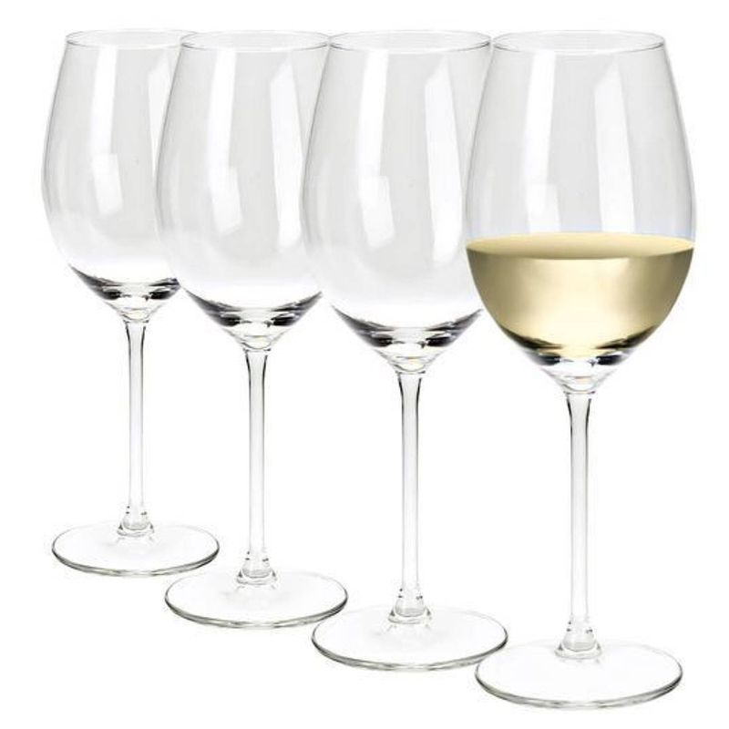 Foto van Set van 4x stuks wijnglazen - glas - 410 ml - wijnglazen