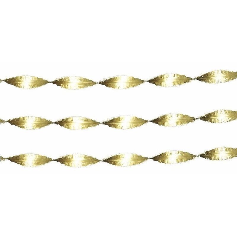 Foto van 3x gouden crepepapier slingers 6 meter - feestslingers
