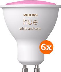 Foto van Philips hue white and color gu10 6-pack