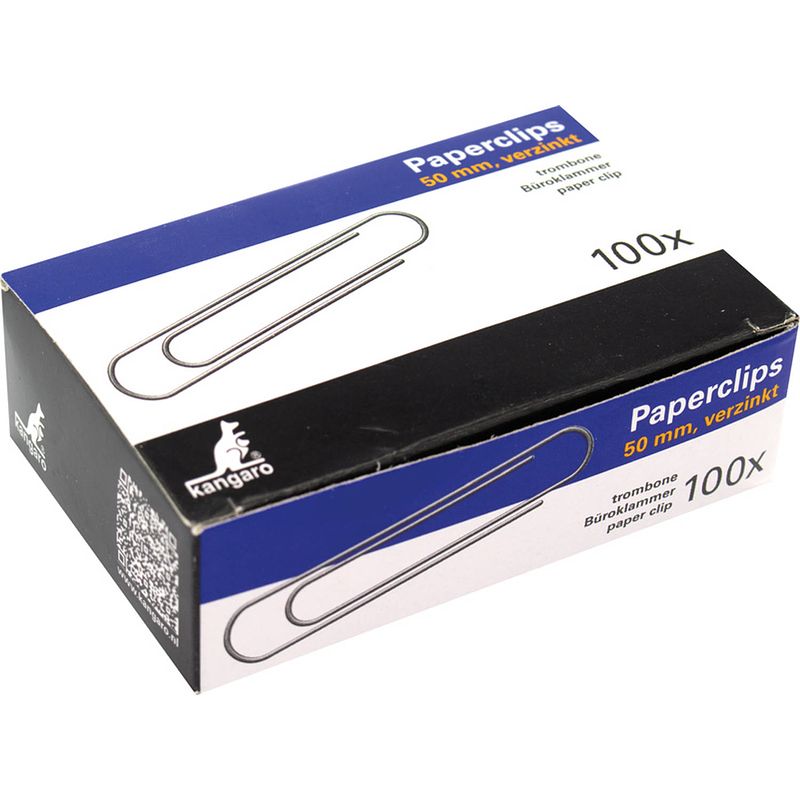 Foto van Paperclips kangaro 50mm rond 100 stuks in doos