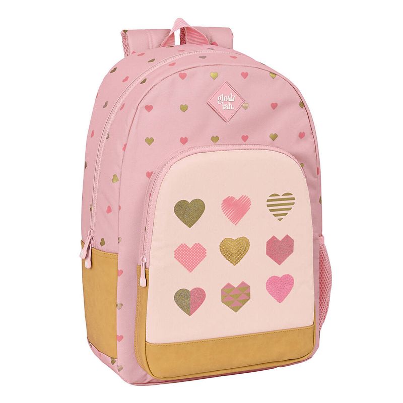 Foto van Schoolrugzak glow lab hearts roze 30 x 46 x 14 cm