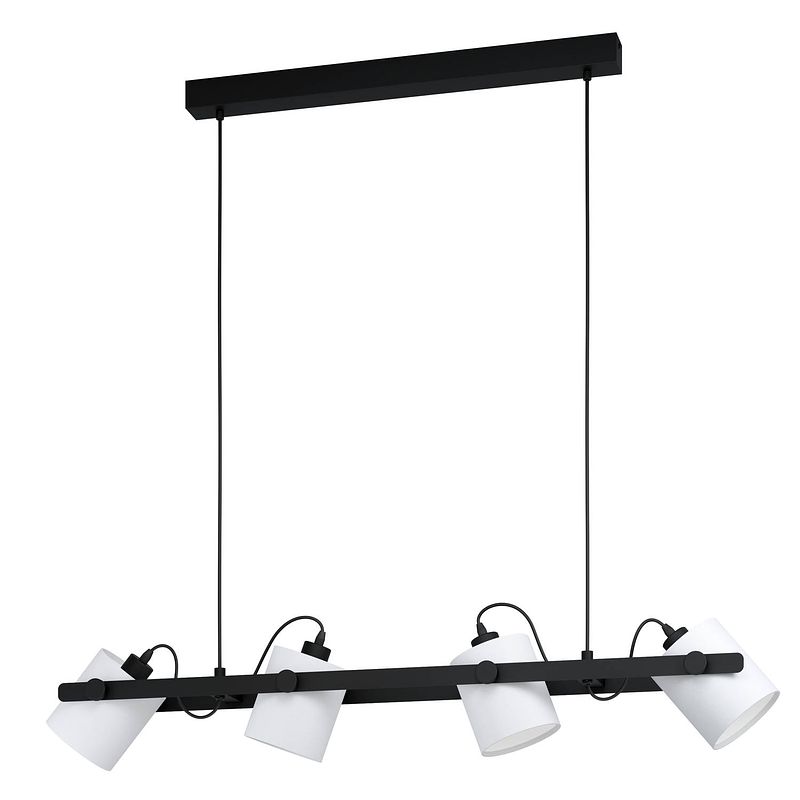 Foto van Eglo hornwood 1 hanglamp - e27 - 110 cm - zwart/wit