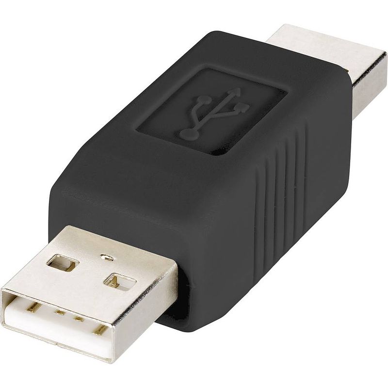 Foto van Renkforce usb 2.0 adapter [1x usb-a 2.0 stekker - 1x usb-a 2.0 stekker] rf-usba-02 vergulde steekcontacten