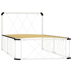 Foto van The living store metaal bedframe - wit - 200 x 100 x 80.5 cm - massief constructie - populierenhouten lattenbodem -