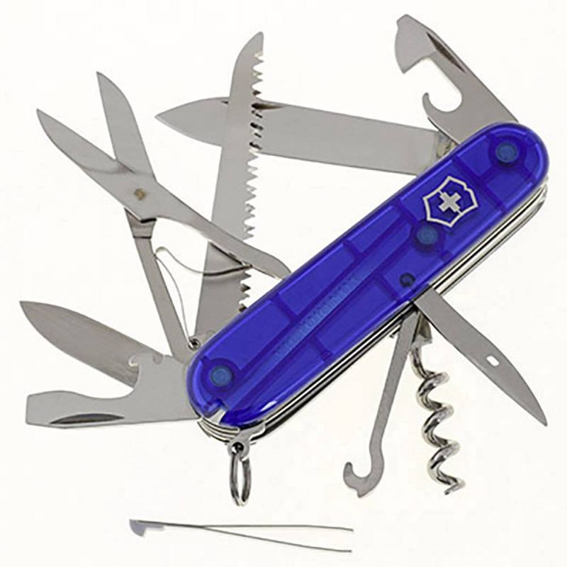 Foto van Victorinox huntsman 1.3713.t2 zwitsers zakmes aantal functies 15 blauw (transparant)