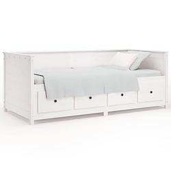 Foto van The living store slaapbank massief grenenhout - bed met opbergruimte - 207.5 x 107 x 80 cm - wit