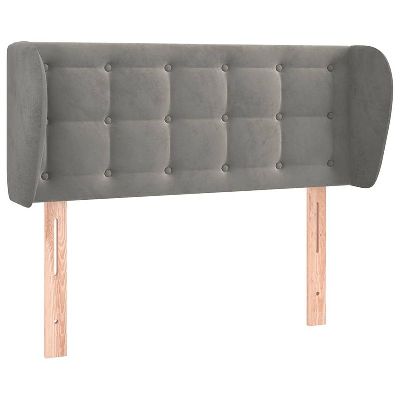 Foto van The living store hoofdeind fashion - bedaccessoires - 93 x 23 x 78/88 cm - lichtgrijs